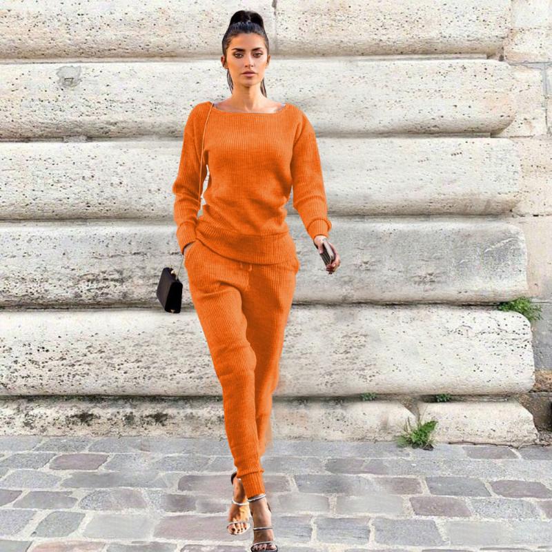 

Two Piece Dress Women' Set Solid Color Autumn And Winter Urban Leisure, Brown