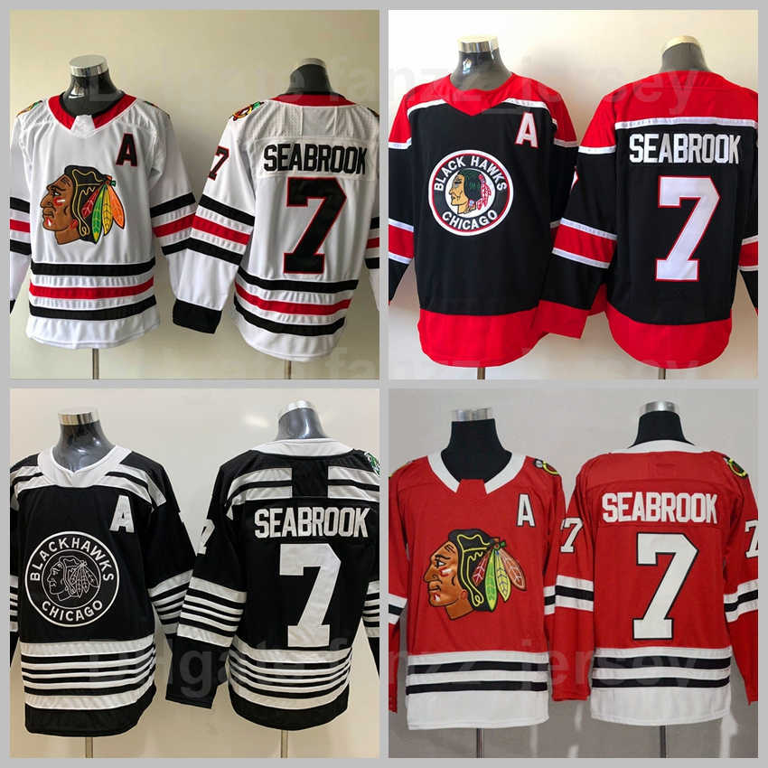 

Reverse Retro Chicago Blackhawks Ice Hockey 7 Brent Seabrook Jersey Men All Stitched Team Black Red White Winter Classic High Quality On Sale