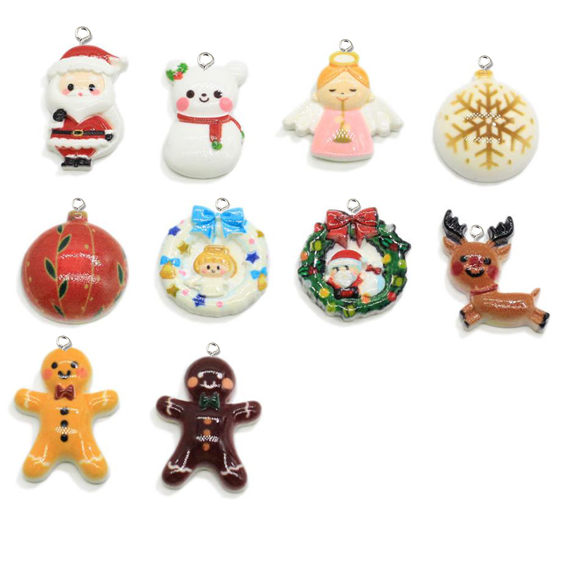 

Resin Flatback Christmas Decoration Charm Pendants Earring Keychain Necklace Pendant Jewlery Findings, Bronze;silver