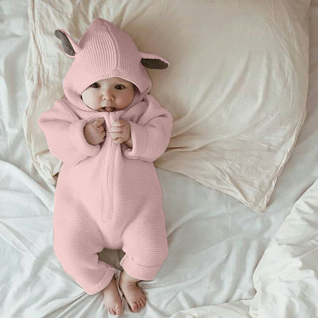 

Newborn Baby Boys Spring Autumn Rompers Cute Hooded Baby Boys Girls Romper Baby Jumpsuit For Kids Boys Clothing, Beige