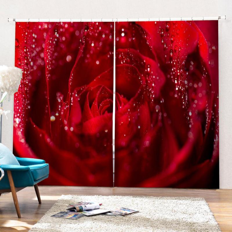 

Curtain & Drapes 2 Panels Set Romantic Rose Window Curtains Thick Blackout Decorative For Bedroom Livingroom Dorm Decor Bay