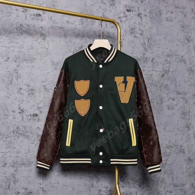 

tops Men Embroidery Jackets Unisex Fashion Oversized Hip Hop Varsity Baseball Jacket Leather Sleeve Hi Street Loose Fit Letterman Coat