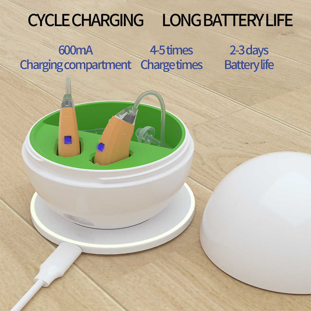 

Portable Rechargeable 12 Channel Digital Hearing Aids Sound Amplifier Professional BTE Hearing Aid for DeafnessScouts