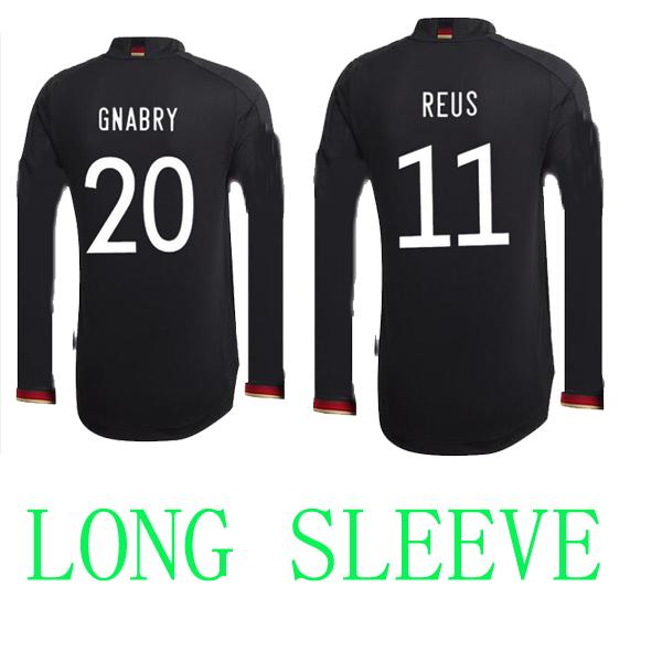 

2021 Germany LONG SLEEVE soccer jerseyS Home Away BLACK LS HUMMELS KROOS SANE DRAXLER REUS MULLER GOTZE European Cup football shirts uniform, Black;yellow