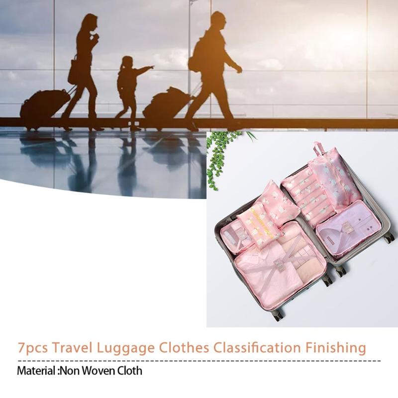 

Storage Bags 7pcs Travel Luggage Clothes Classification Finishing Bag Set For Suitcase Clothing Sorting Organize