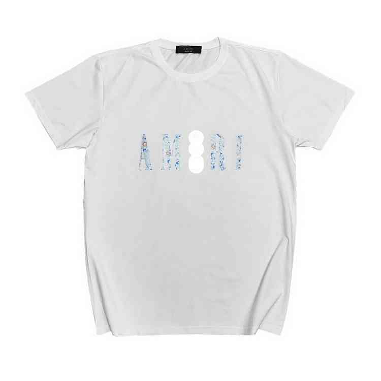 

Street Fashion New Us A miri Short Sleeve Camouflage Letter Print Ins Casual Hip Hop High Street Half T-shirt Men and women 55888#, White;black