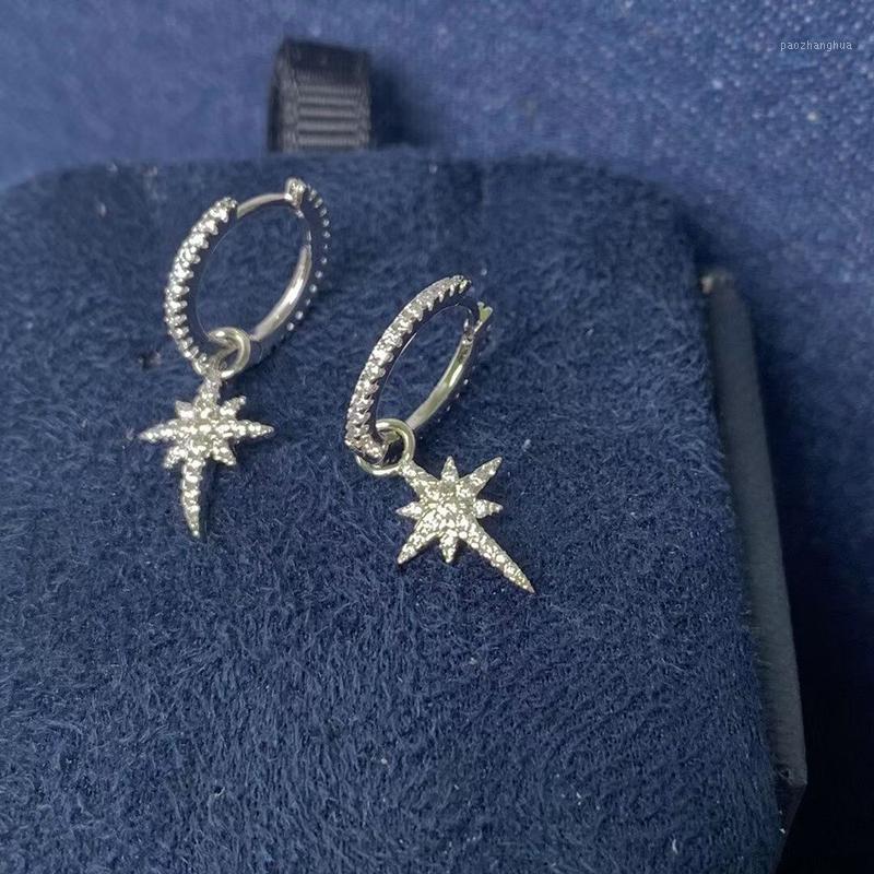 

Stud S925 Sterling Silver Star Earrings Female Fashion Personality Classic Design Banquet Party Gift Jewelry, Golden;silver