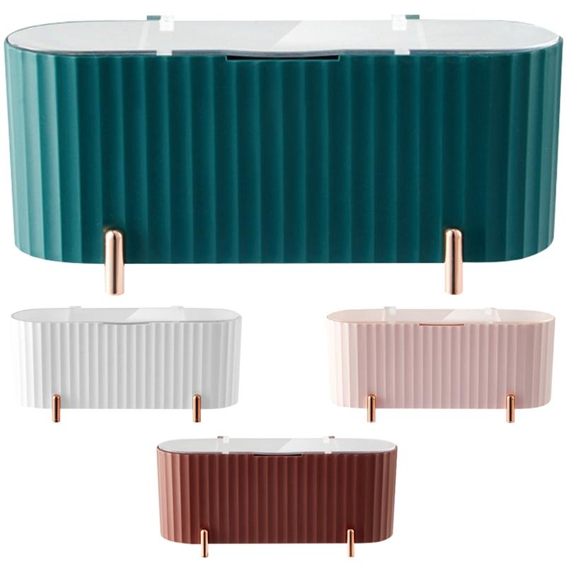 

Storage Boxes & Bins Household Light Luxury Four-Compartment Transparent Dustproof Box With Lid Cosmetics Jewelry
