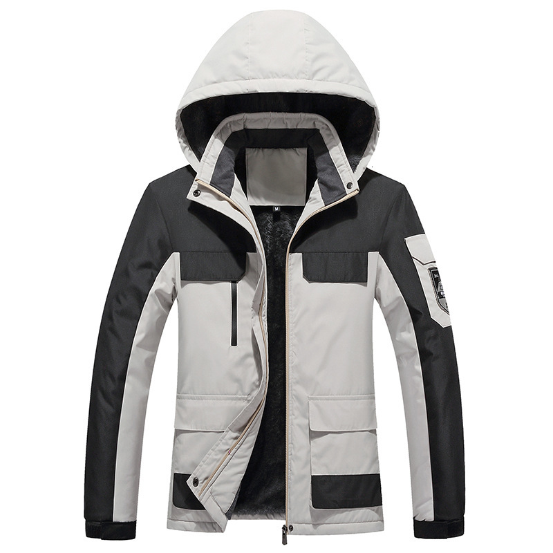 

Winter stormsuit ivory white youth student cold proof suit Plush thickened warm cotton padded jacket orange, Orange men