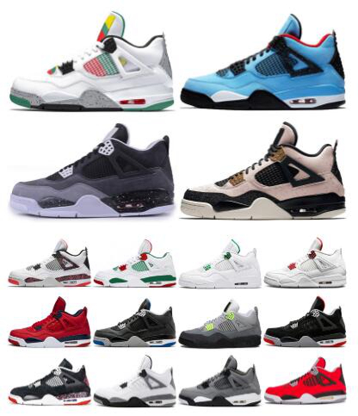 

Selling jumpman Mens 4s basketball shoes University blue white oreo shimmer red thunder metallic purple 4 retro black cat paris bred jorden sneakers trainers, #26