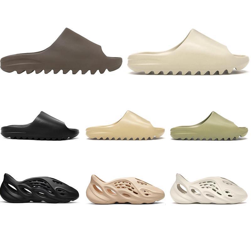 

Beach New Kanye Slippers Slide for Men Women Kids Bone Triple Black Soot Core Desert Sand Tan Earth Brown Resin Ararat Mens Outdoor Sand bb