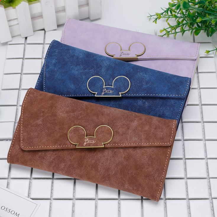 

New Korean style frosted long wallet Folding women's cute card holders, Multi