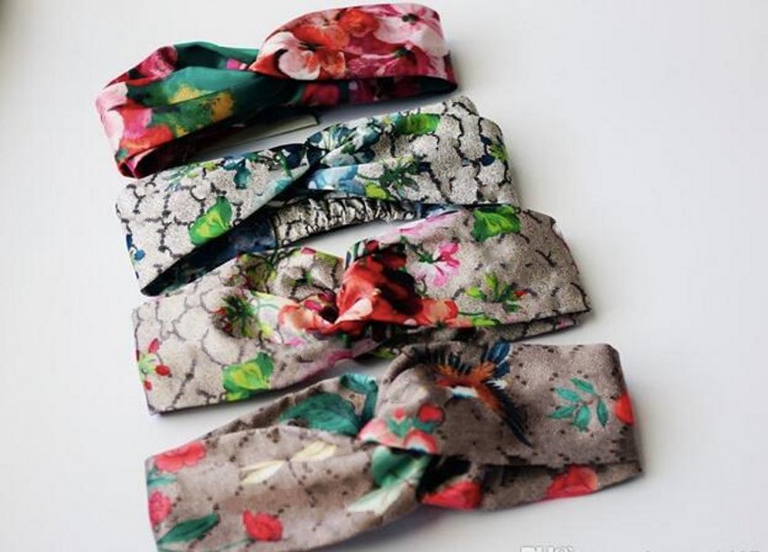 

Elastic Headband For Women Letter Sequins designer Green red flower Hair bands For Women Girl Retro Turban Headwraps