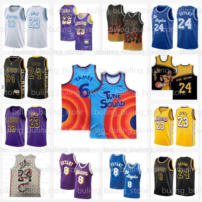 

Movie Space Tune Squad Jersey Los AngelesLakersLeBron 6 James 23 MVP Anthony 3 Davis Caruso Kuzma Black Mamba Basketball Jerseys 01, Black;red