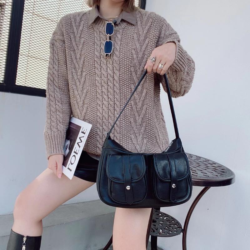 

Multi Pocket Shoulder Bag For Women Ultra Soft Washed Leather Handbag Purse Travel Cross Body