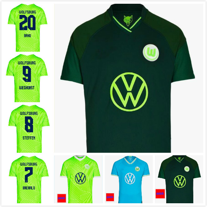 

21 22 Wolfsburg soccer jersey 2021 2022 Home blue 33 GINCZEK 23 GUILAVOGUI Away MEHMEDI KALUS MALLI STEFFEN WEGHORST Football shirt