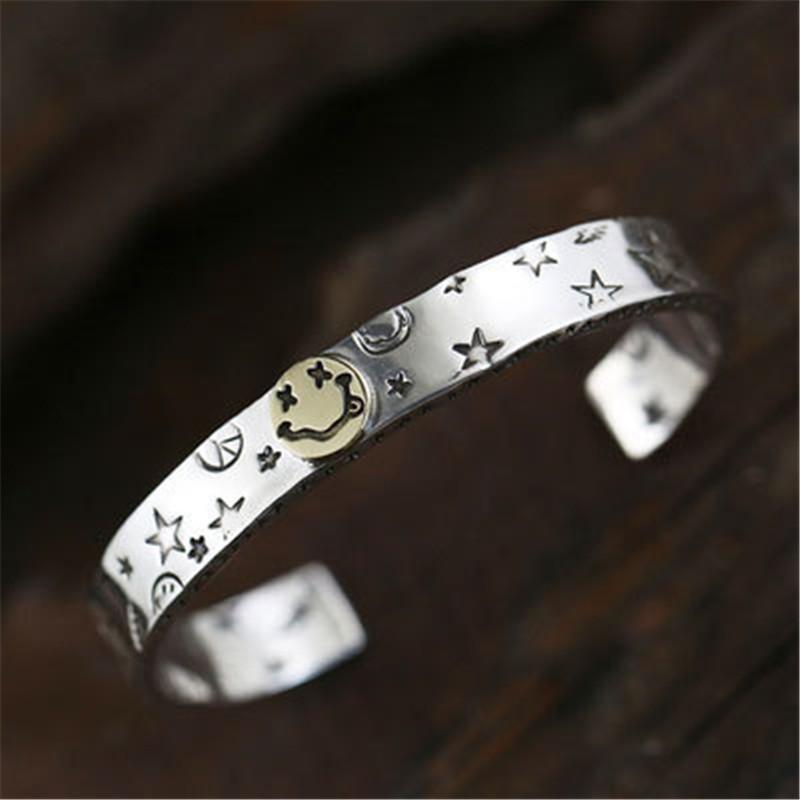

Bangle Miuoxion Retro Funny Face Star Bracelet Fashion Personality Punk Party Jewelry For Women Feature Namour Charm Gift All Seasons