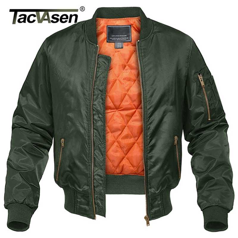 TACVASEN Winter Military Jacket Outwear Mens Cotton Padded Pilot Army Bomber Jacket Coat Casual Baseball Jackets Varsity Jackets 210927