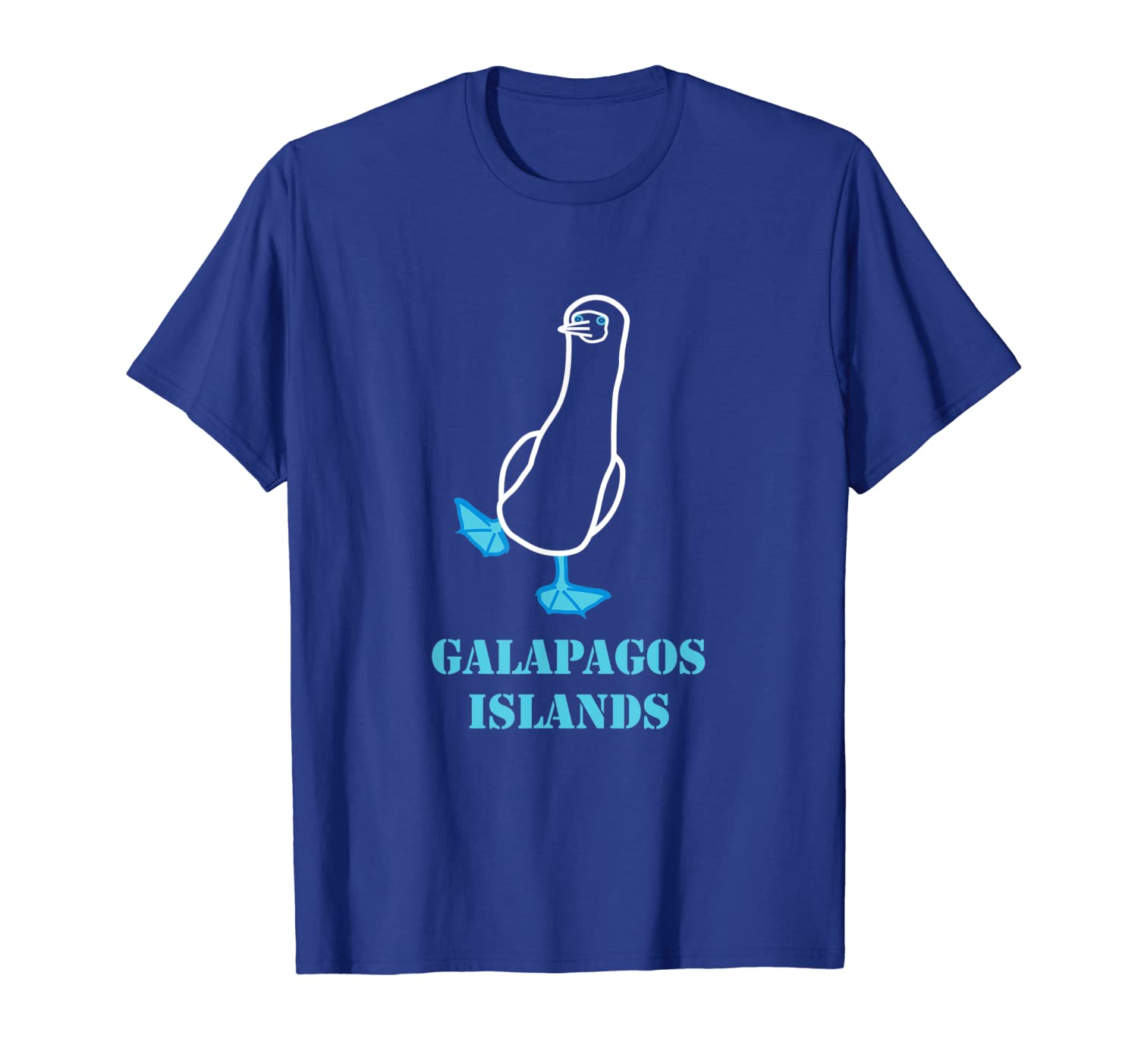 

galapagos islands: blue footed booby - tshirt, White;black