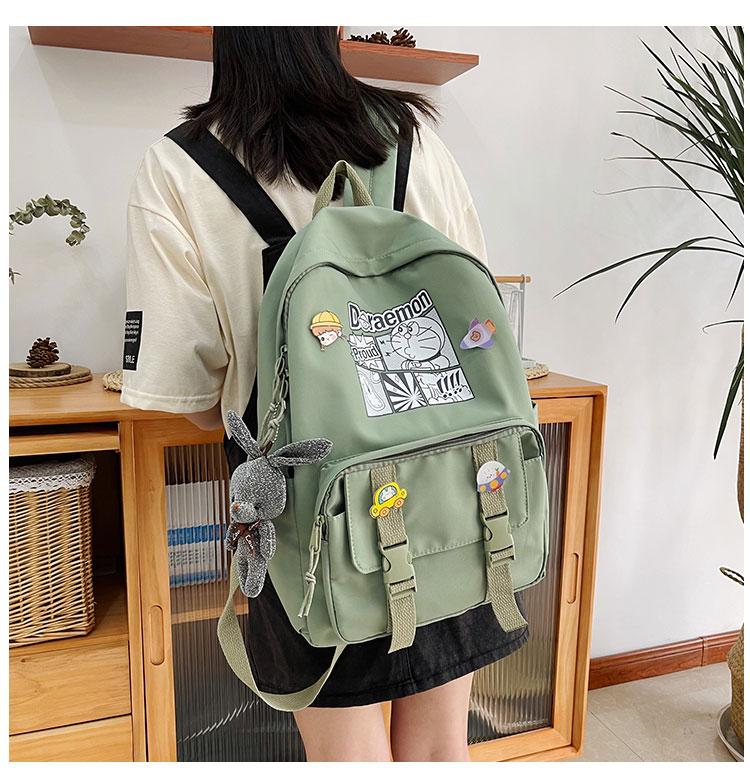 

Backpack 5225 All-match Solid Color Original Niche High School Student Bag Female College Class