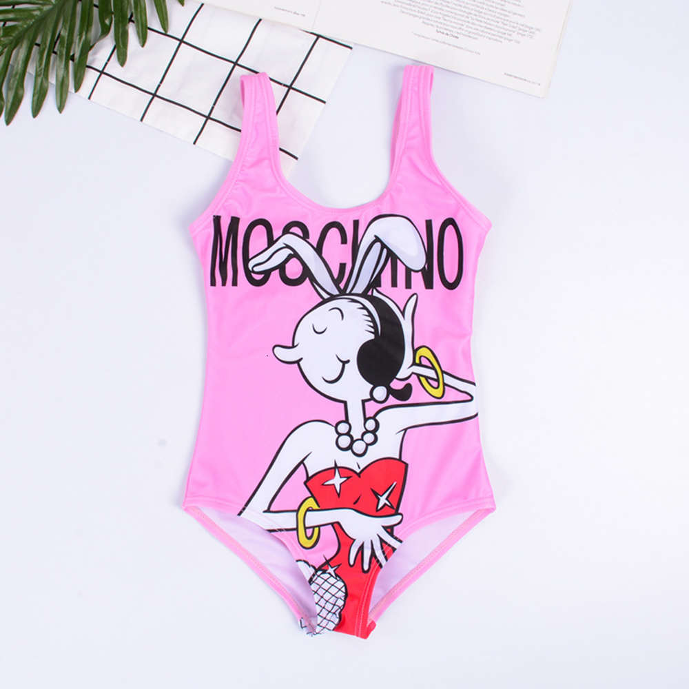 

Children's suit parent child one piece printed children's lovely fresh Bikini Swimsuit batch, Black
