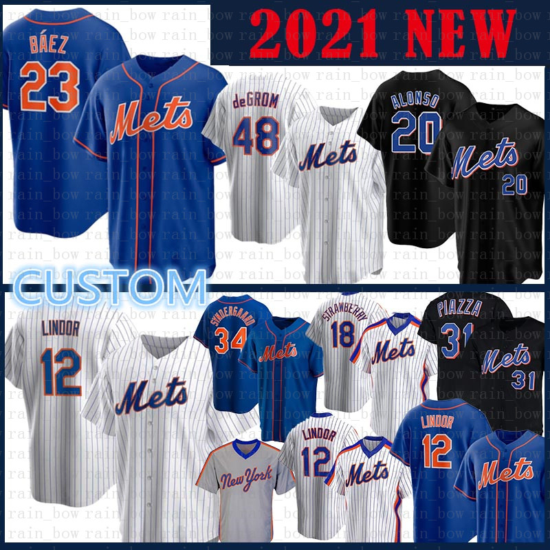 

New Mens Women Youth York 23 Javier Báez 12 Francisco Lindor Baseball Jersey Jacob deGrom Pete Alonso Jeff McNeil Hernandez Syndergaard Strawberry Gooden Nimmo Davis, Mens (size:m-3xl)daduhui