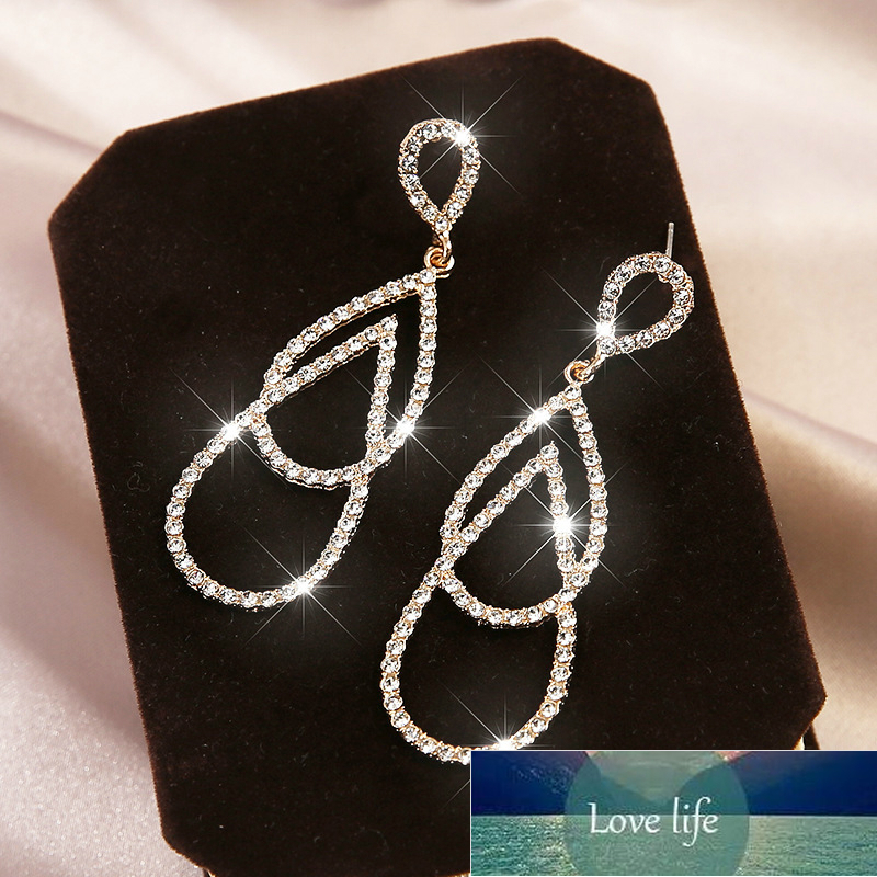 

Korean Earrings Fashion Jewelry Long Exaggerated Earrings Female Brinco Geometric Rhinestone Earrings For Women Wholesale, Silver