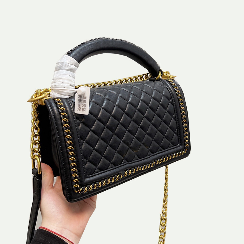 

Boy Girls Calfskin Leather Bags France Women Famous Brand Quilted Top Handle Totes Cross Body Shouldr Luxury Designer Large Capapcity Purse Handbags 24*15CM, Box