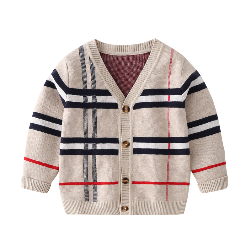 

2-8T Toddler Kid Baby Boys Girls Cardigan Sweater Autumn Winter Knit Clothes Long Sleeve Plaid Fashion Knitwear Cute Streetwear, Blue