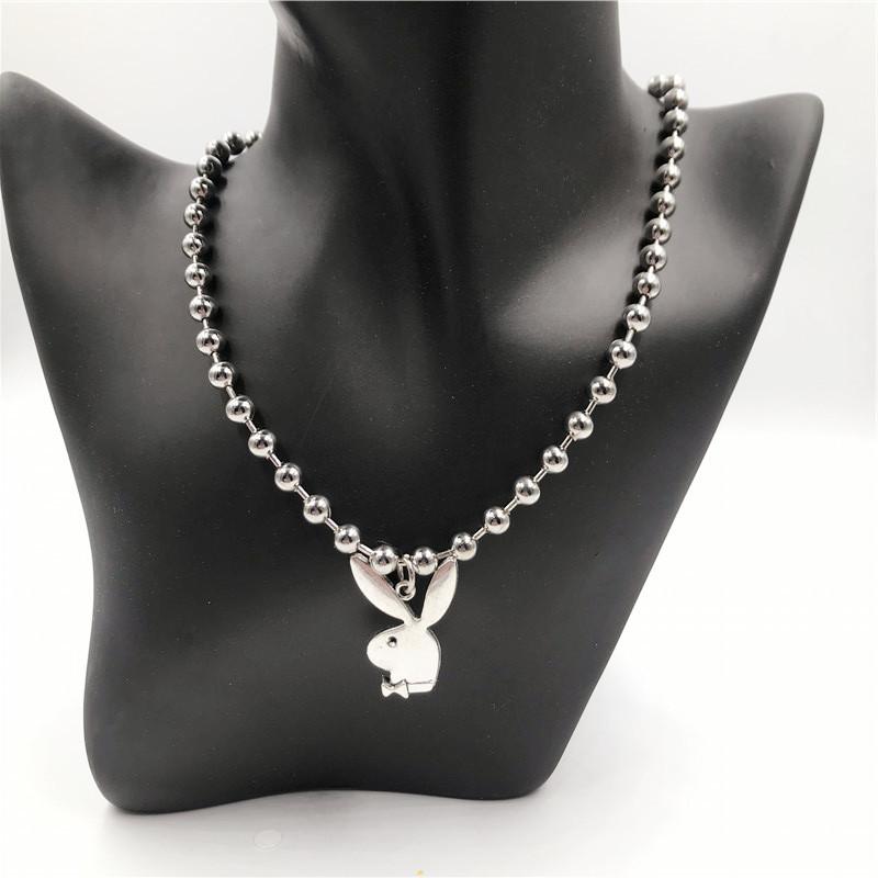 

Pendant Necklaces Luoluoyi 2021 Ins Steel Ball Necklace Couple Clavicle Chain For Women Fashion Jewelry Gifts, Silver