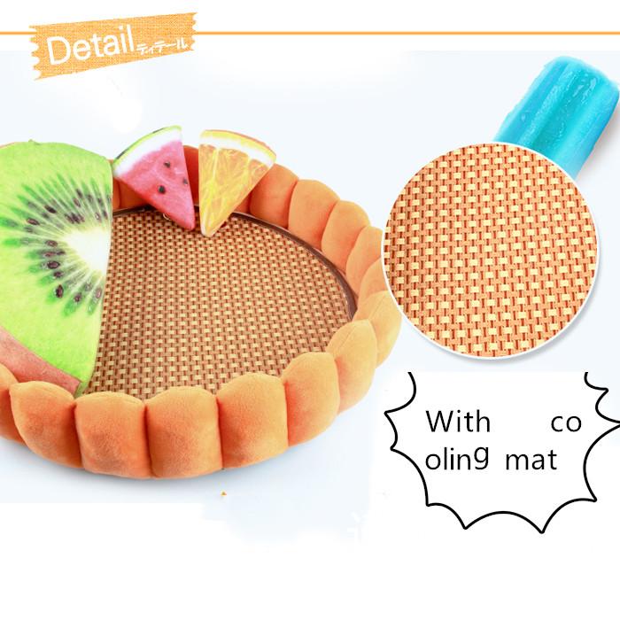 

Summer Pet Bed With Cool Mat Round Dog Cat Nest Lounger Sofa Egg Tart Shaped House Pads Super Mats Kennels & Pens
