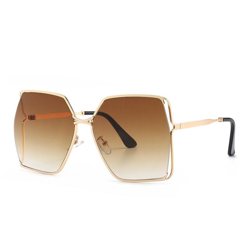 

Sunglasses Fashion Vintage Square Women Men Designer Travel Big Frame Metal Sun Glasses Female Shades UV400