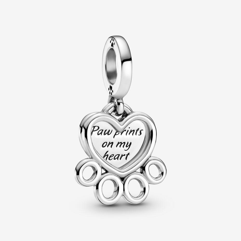 

New Arrival 100% 925 Sterling Silver Hearts & Paw Print Dangle Charm Fit Pandora Pandora Original European Charm Bracelet Fashion Jewelry Accessories