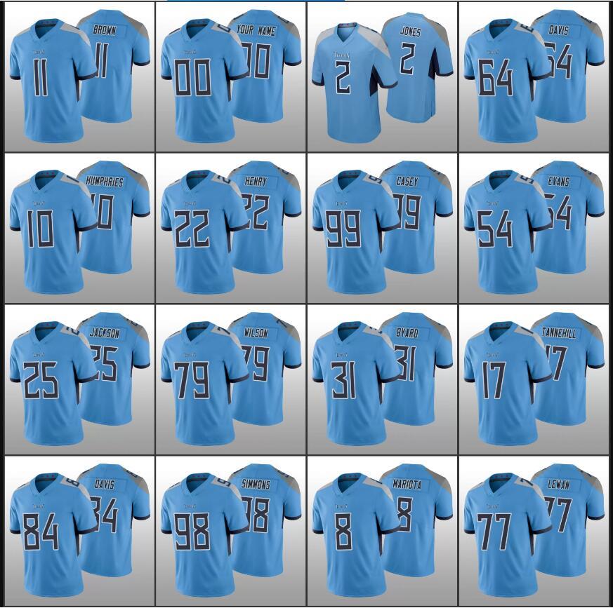 

Tennessee's Titans's Football Jersey Men Women Youth 2 Julio Jones 8 Marcus Mariota Derrick Henry Ryan Tannehill A.J. Brown Custom Lig, Black;red