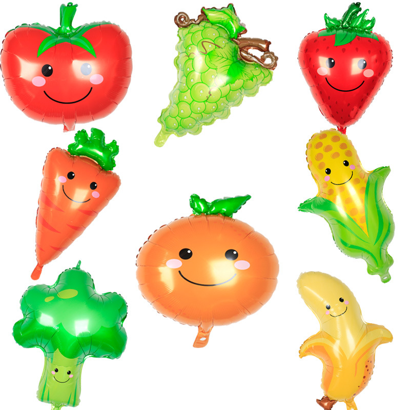 

Summer Fruit and Vegetable Shaped Aluminum Film Balloons Wedding Birthday Party Children's Cartoon Balloon Gifts Banana carrot apple strawberry shape, Customize