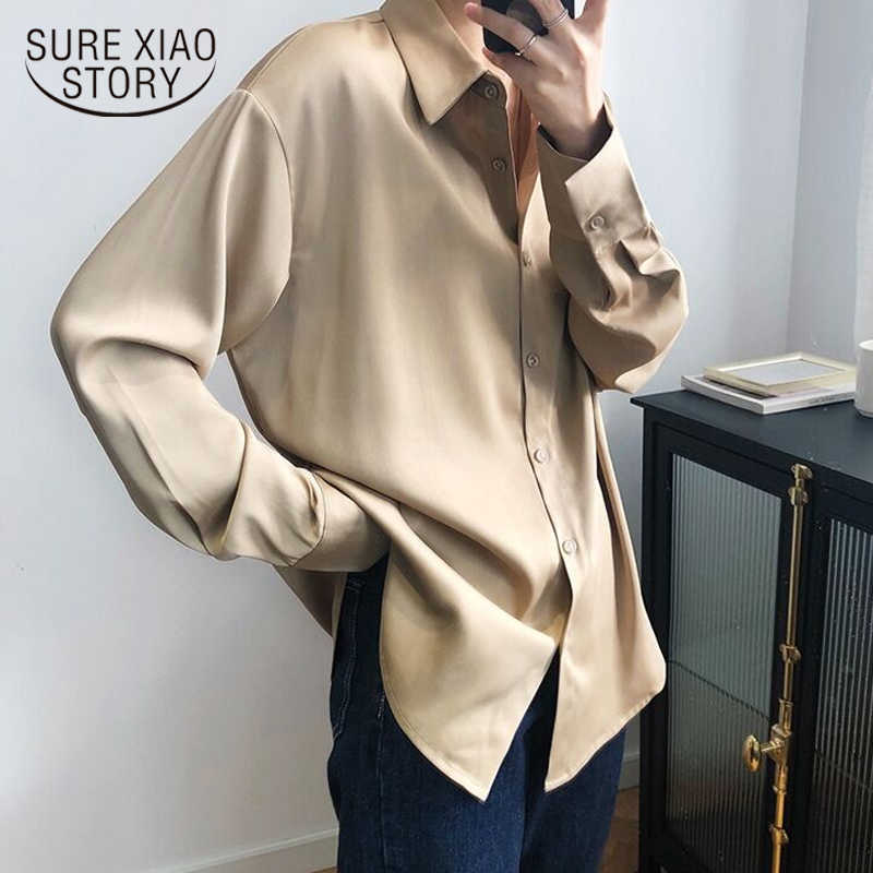 

Plus Size Women Clothing Office Lady Shirt Female Loose Vintage Chiffon Long Sleeve Blouse White Tops Korean Clothes 12328 210527, Gray