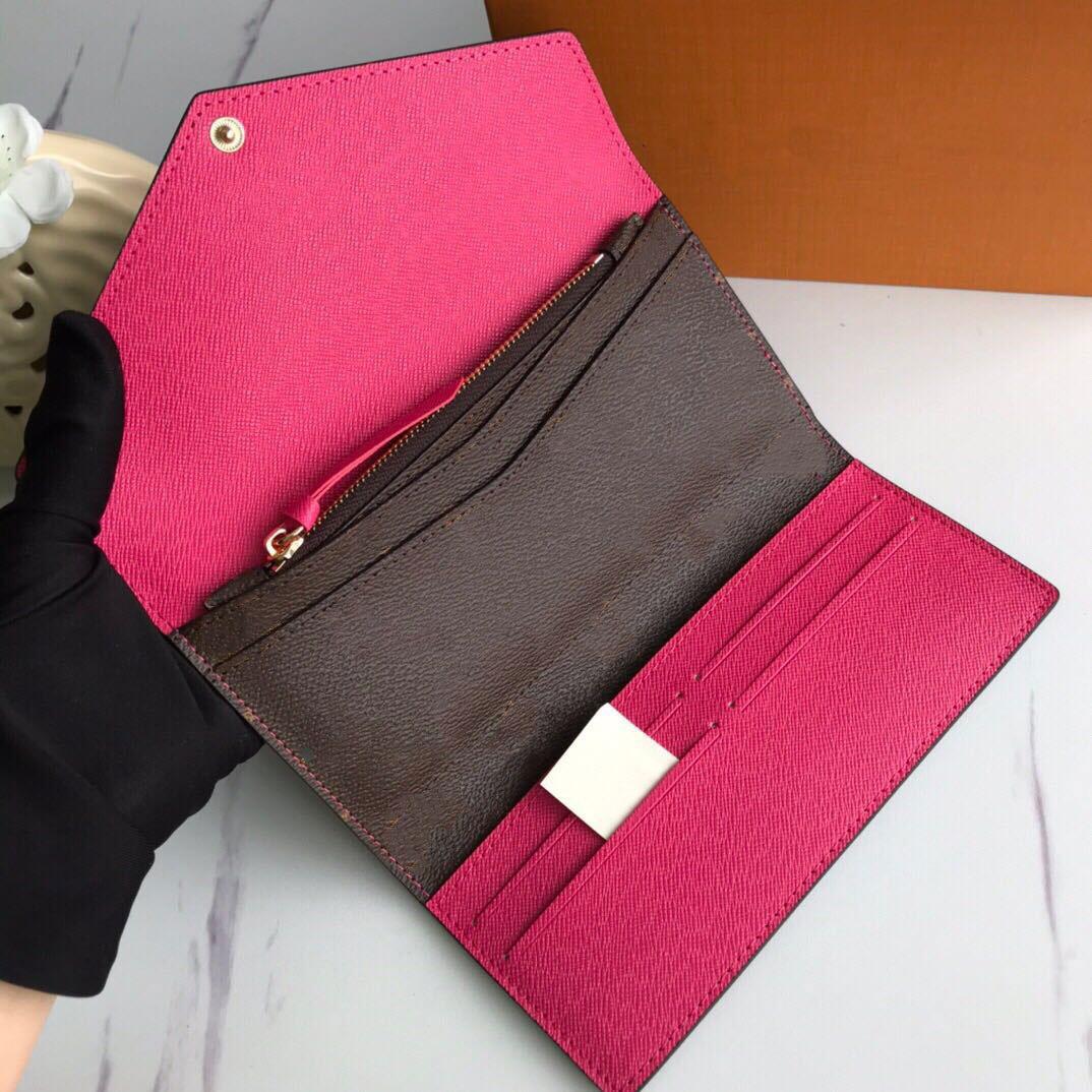 

Luxury WALLET letters Holders High Quality Women Classic Envelope-style Long Wallets Designer Purse Credit Card With Gift Box M60708, Pink