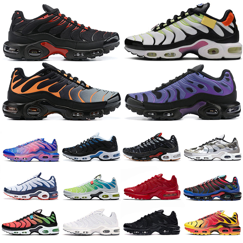 

Top Quality TN Plus SE Mens Running Shoes Triple Black White Hyper Remix Pack Blue Hex Camo Worldwide Men Trainers Sports Outdoor Sneakers, Item (1)