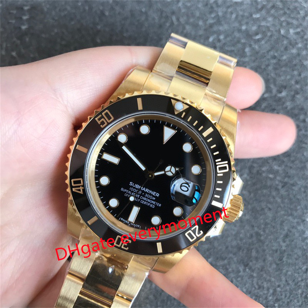

2 style hot selling fashion gold watches 116618 116613 BP factory 2813 Asian movement 40mm automatic mechanical chain 904L sapphire diving men's Watch-37