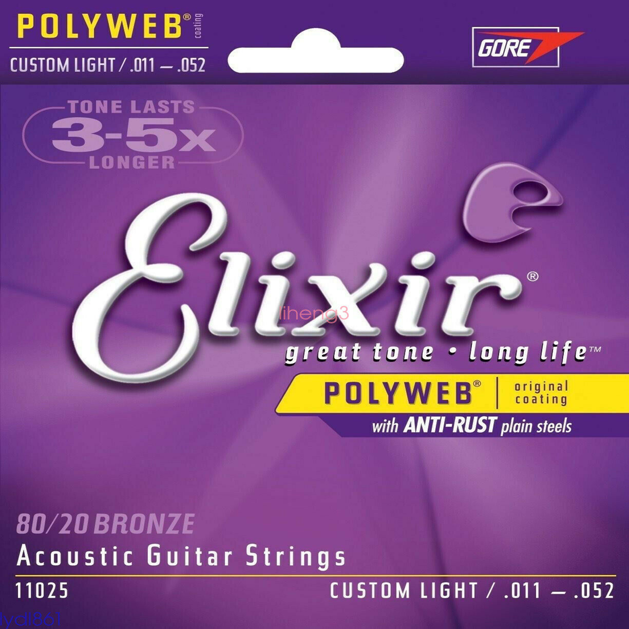 

1 Sets Elixir 11025 Coated Acoustic Guitar Strings 11-52 Custom Light