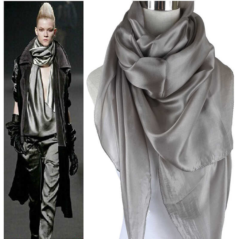

Ladies Brand Grey Mulberry Silk Scarf Shawl 180*110cm Oversize Design Female Scarves Wraps Summer Sunshade Shawls Khaki Black CX200728