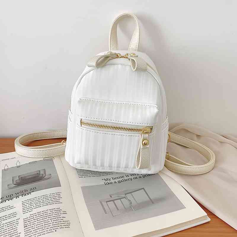 

Summer Korean Mini messenger backpack for women, White
