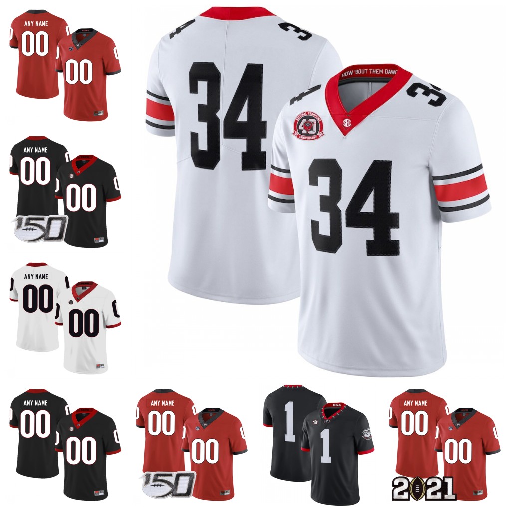 

Custom Georgia Bulldogs Football Jersey Herschel Walker Todd Gurley II Nick Chubb Jake Fromm D'Andre Swift Any Name Number Stitched