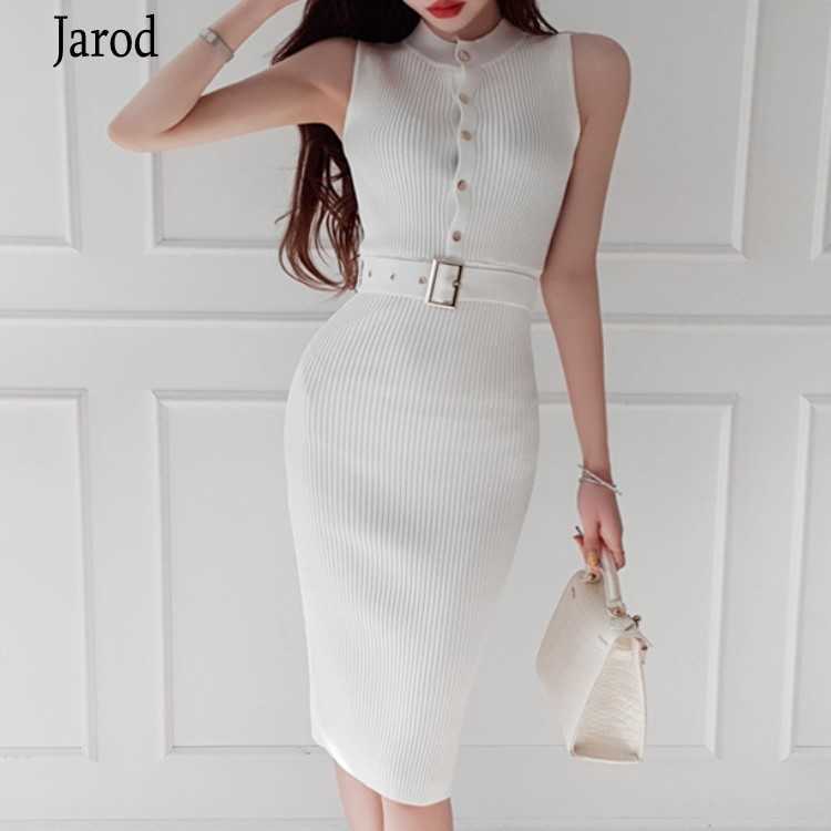

Sweater Dress Women Korean Knitted es Summer Sleeveless Knit Female Sexy Vestido 210526, Pink