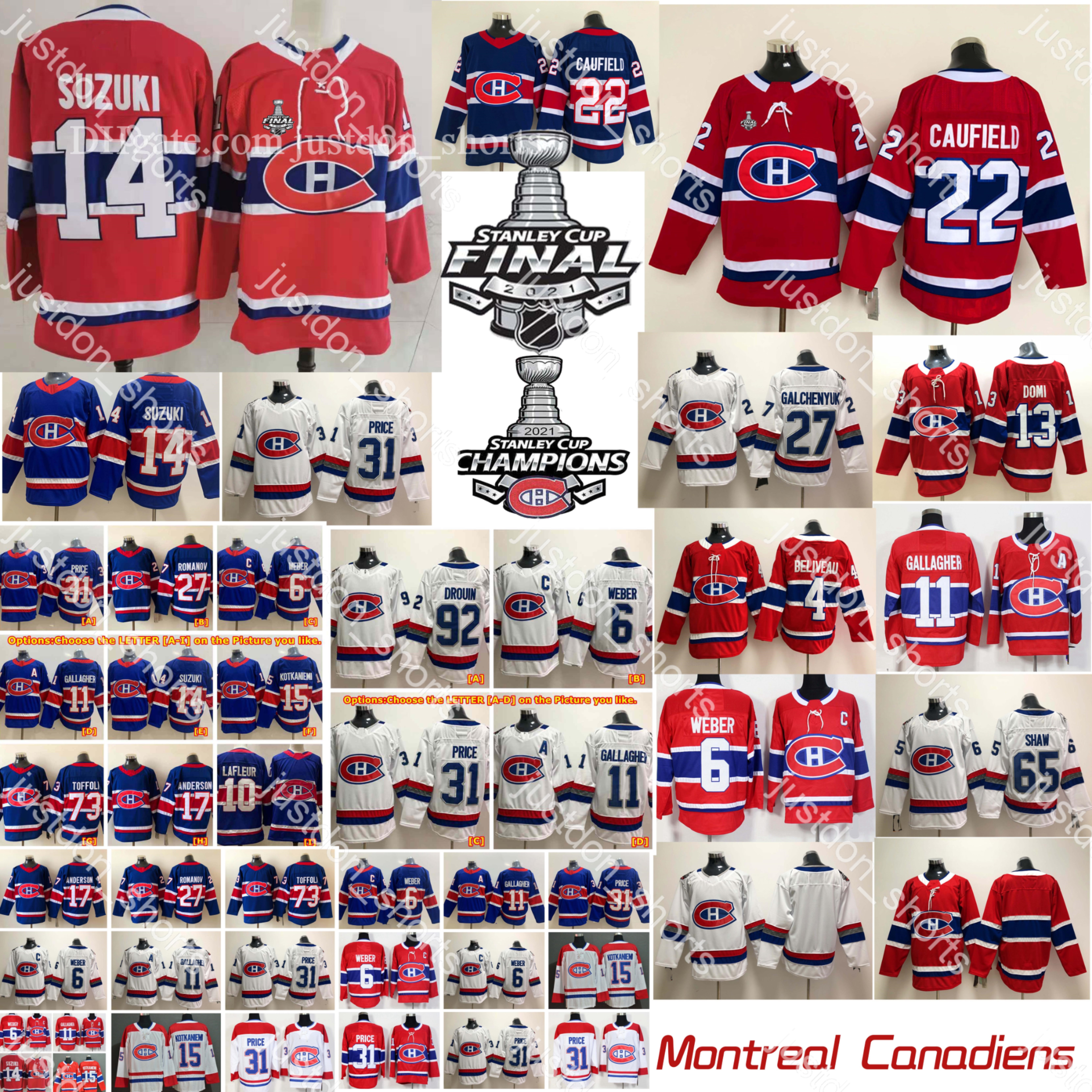 

Montreal Canadiens Hockey Jerseys Mens Nick Suzuki Jersey Cole Caufield Carey Price Tyler Toffoli Brendan Gallagher Alexander Romanov Stitched, Mens home 2021 final patch