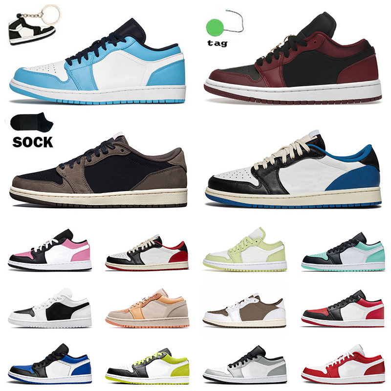 

High Quality 2022 Mens Women Low 1s Jumpman UNC Travis Basketball Shoes 1 Fragment Panda Shadow Black Toe Pine Green Jorden1s Bred Sneakers Trainers 36-46, B39 low se arctic punch 36-40