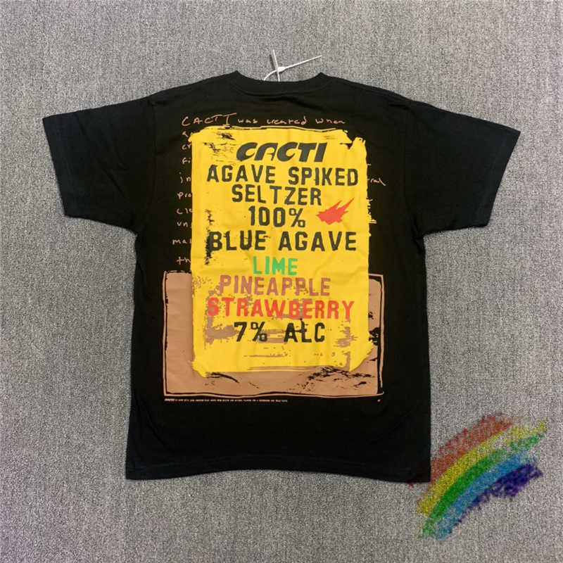 

Foam Printing Travis Scott Cacti Painted Sign T-Shirt Men Women 1:1 Best Quality T shirt Jackboys Top Tees H0913