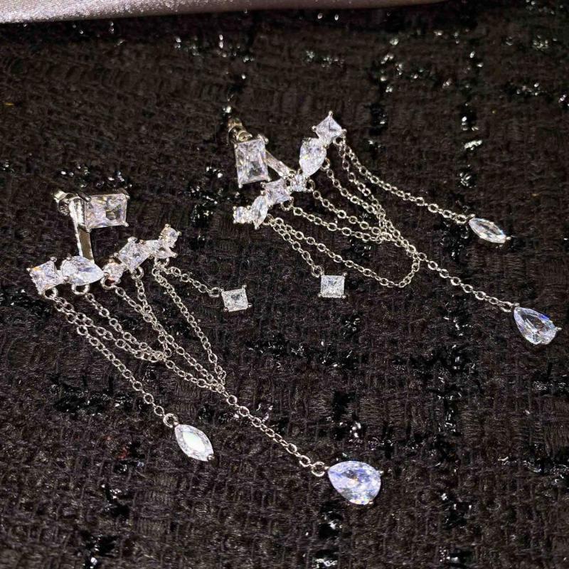 

Dangle & Chandelier Ins Style High-End Fashion Big Air Current Su Earrings 2021 Long Section S925 Silver Color Stud