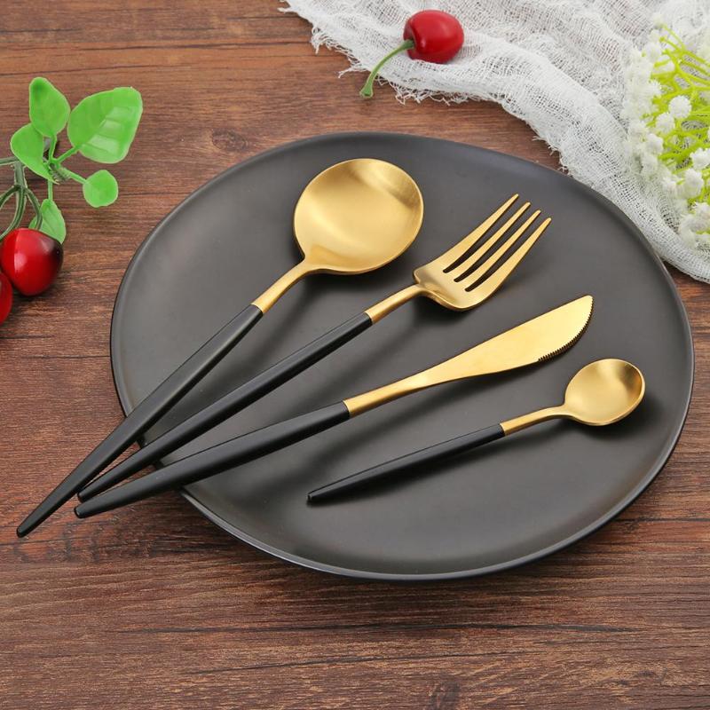 

Dinnerware Sets 5pcs Portable Tableware Bag Stainless Steel Fork Spoon Knife Travel Suit Cutlery Environmental Protection No Deformation
