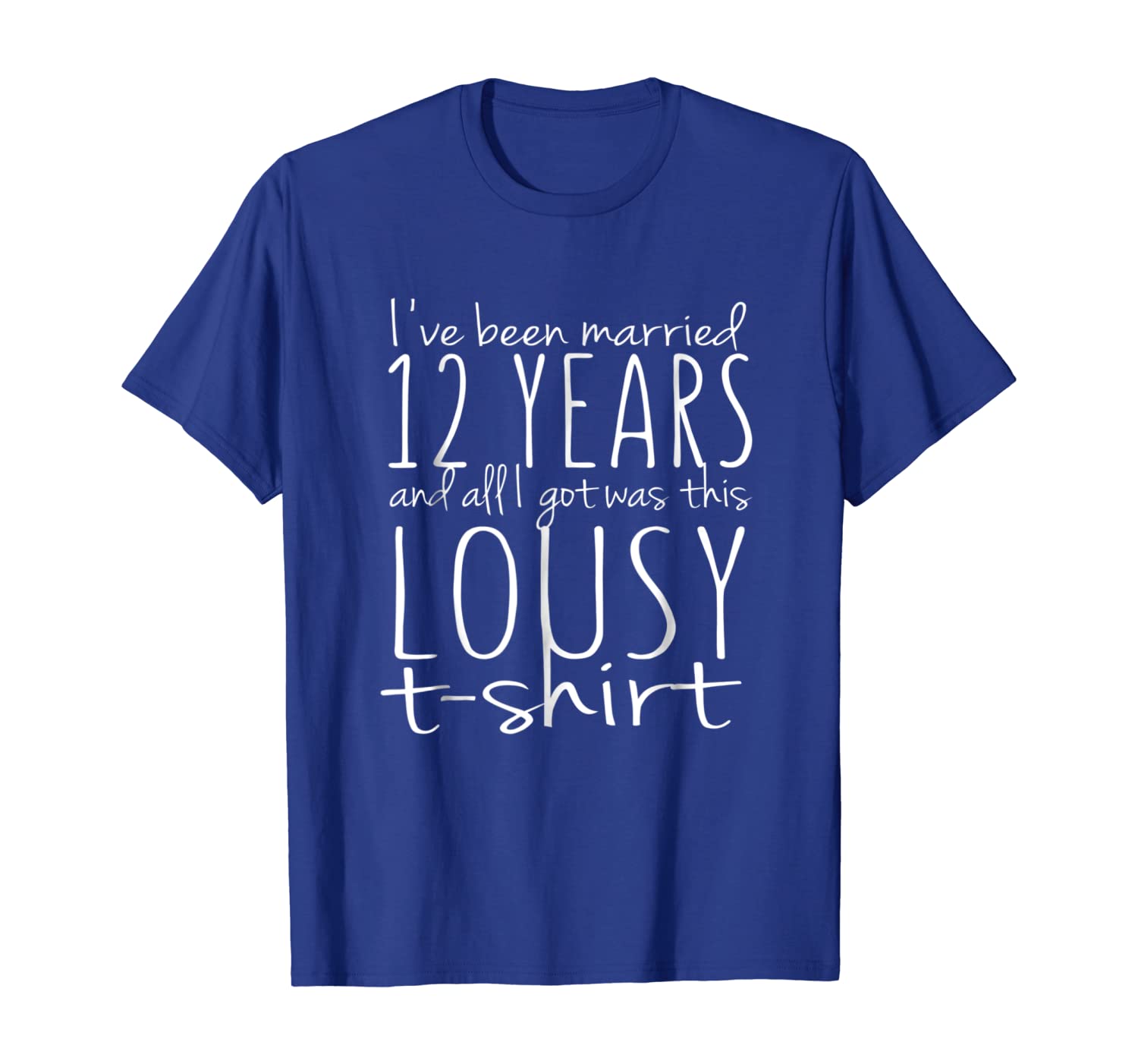 

12th Year Anniversary Shirt Twelve Year Wedding Married Tee, White;black